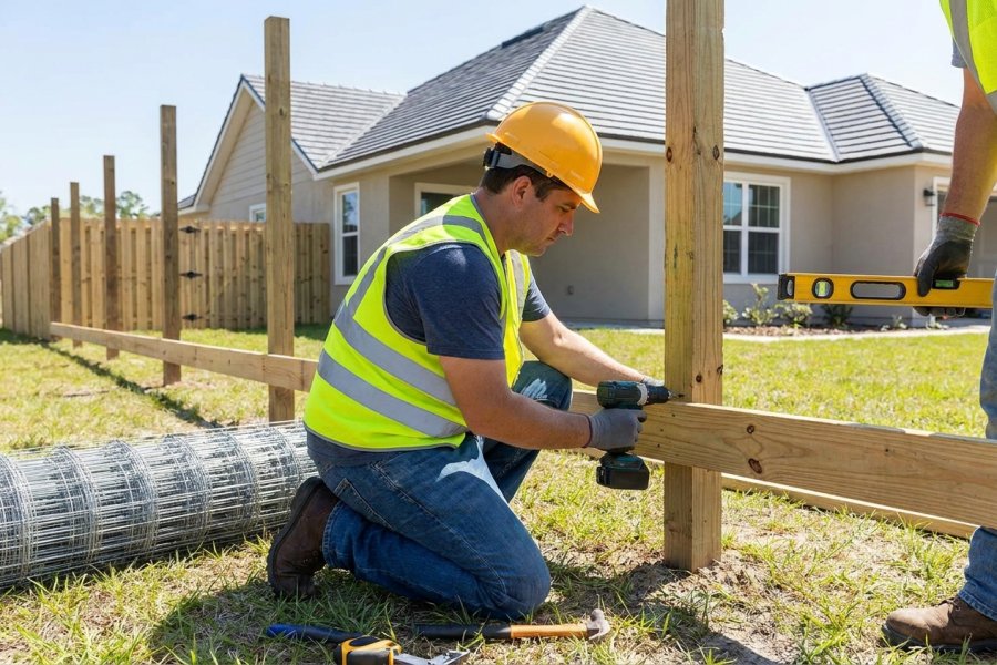 Fence Installation by Roofing Crew of Knoxville